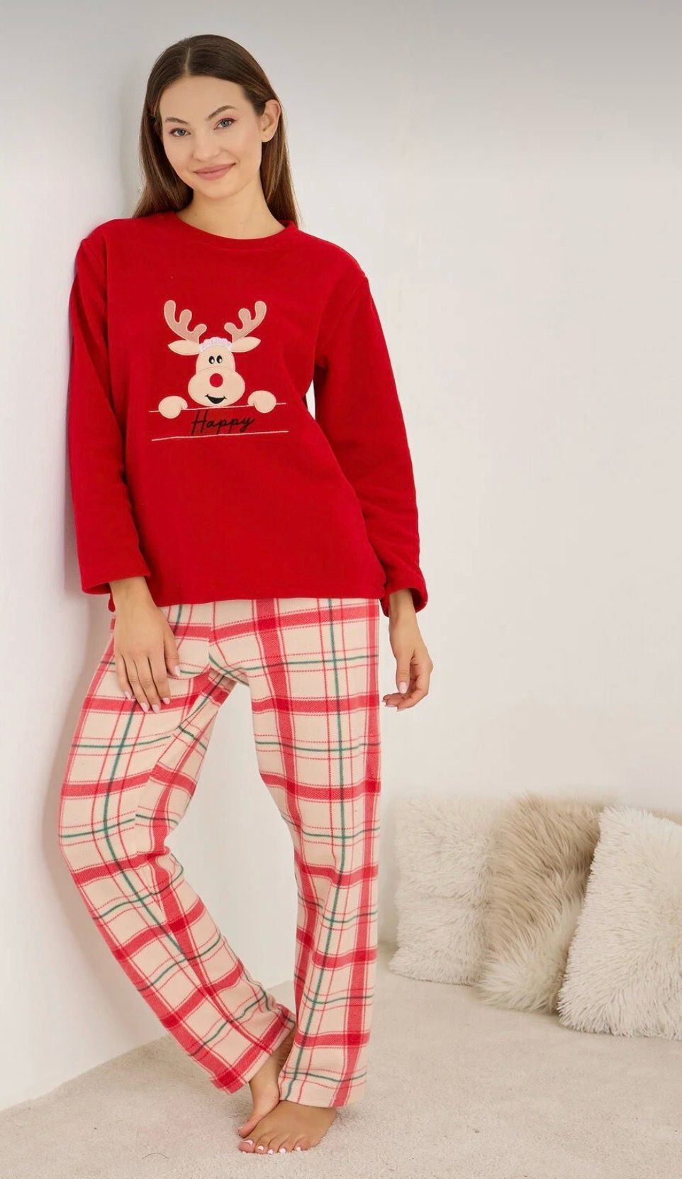 Red Reindeer Pajama Set