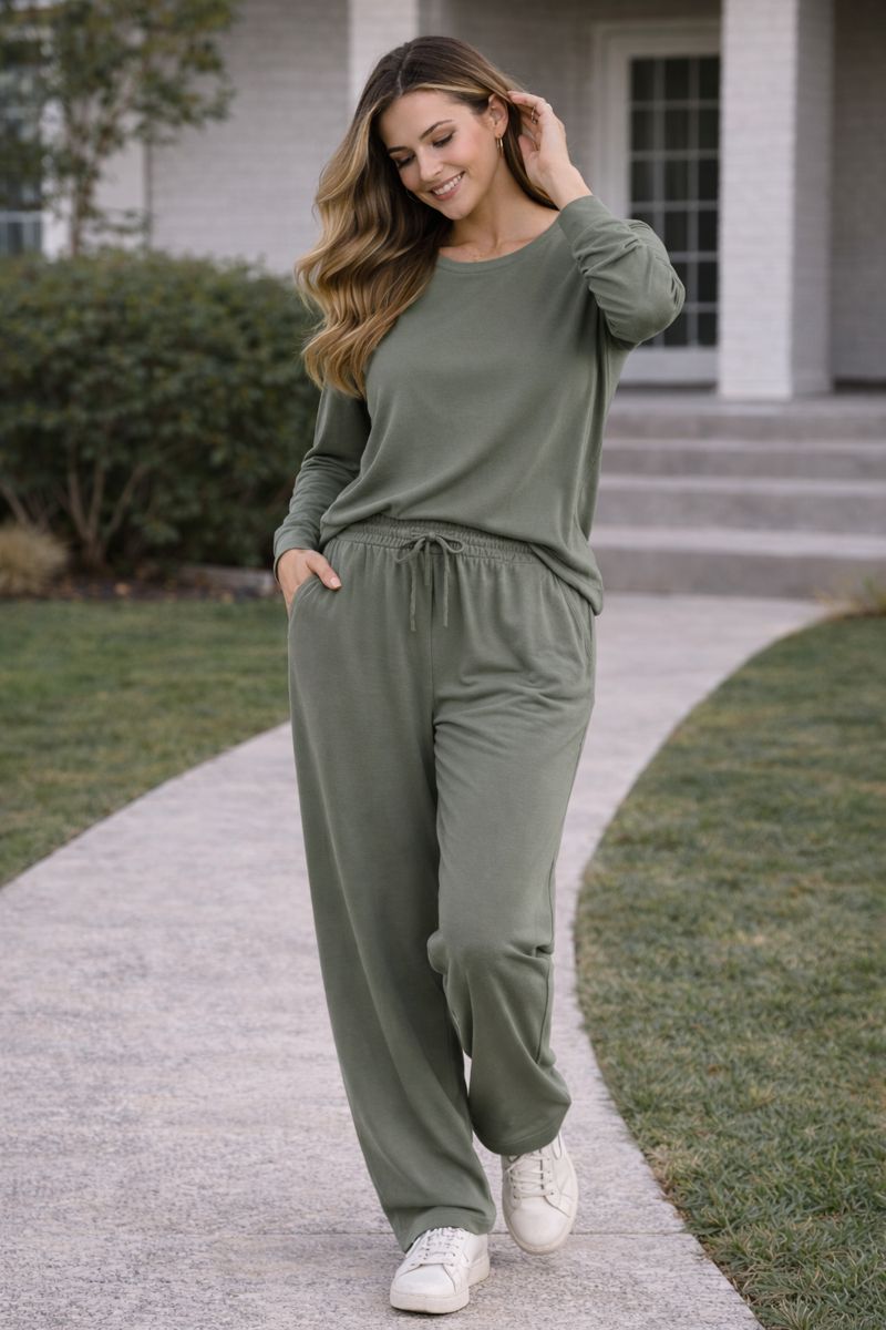Olive Relaxed Cotton Set