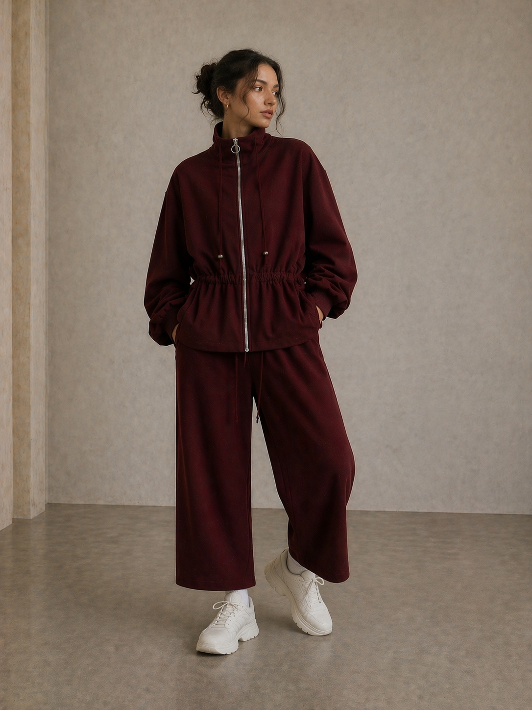 Burgundy  Tracksuit Set